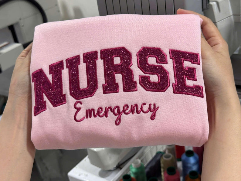 Embroidered CMA Medical Assistant Sweatshirt, Glitter Stethoscope, Nurse Coquette Bow Side, Med Assistant, Certified Medical Assistant Shirt