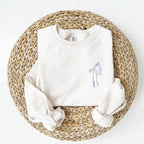 Custom Initial Bow Ribbon Embroidered Crewneck Sweatshirt - Hoodie | Bridal Party Sweatshirt | Bridesmaid Proposal |Cute Bow Shirt