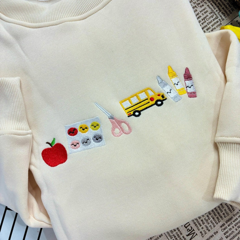 Embroidered Teacher Life Crewneck Sweatshirt with Cute Teacher Icons, Embroidered Teacher Sweatshirt, Teacher Appreciation, Teacher Gift il_794xN.6699503245_fo1a.jpg