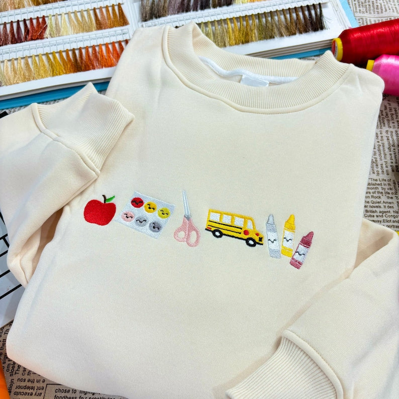 Embroidered Teacher Life Crewneck Sweatshirt with Cute Teacher Icons, Embroidered Teacher Sweatshirt, Teacher Appreciation, Teacher Gift il_794xN.6699503419_haun.jpg