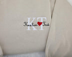 Personalized Embroidered Couple Sweatshirt for Boyfriend,Custom Embroidered Couple Hoodie with Name,Anniversaries Gifts,Valentines Day Gifts