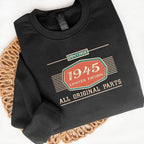 Embroidered Vintage 1945 Limited Edition Sweatshirt, 80th Birthday Embroidered Shirt, Born in 1945 Birthday Tee, Birthday Present for 80th, Dad Birthday, Grandpa Birthday Gift
