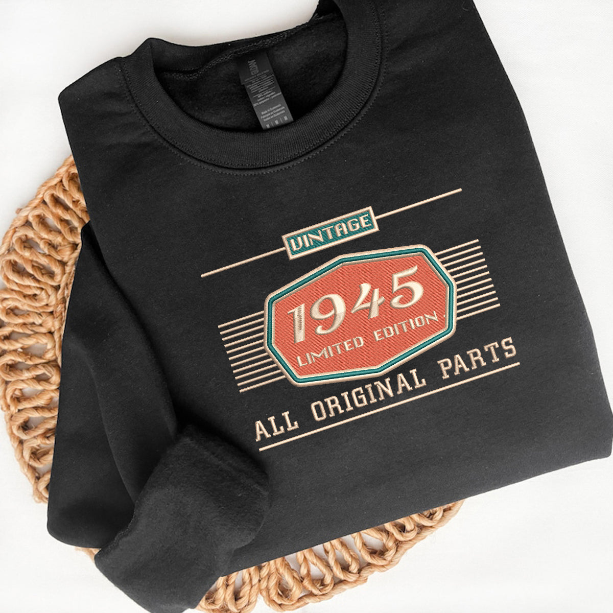 Embroidered Vintage 1945 Limited Edition Sweatshirt, 80th Birthday Embroidered Shirt, Born in 1945 Birthday Tee, Birthday Present for 80th, Dad Birthday, Grandpa Birthday Gift