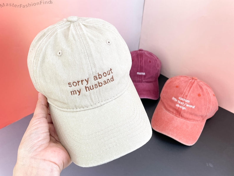 Custom Text Embroidered Hat, Personalized Saying Cap, Vintage Baseball Hat, Gift For New Dad Mom, Camp Bachelorette Hat, Mothers Day Gift