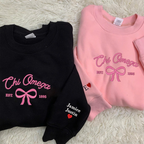 Embroidered Sorority Shirt, Custom Soroty Embroidered Sweatshirt, Retro Coquette Sorority Tee, Custom Sorority Gift, Girl Besties Shirt
