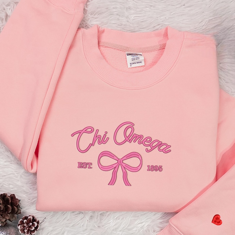 Embroidered Sorority Shirt, Custom Soroty Embroidered Sweatshirt, Retro Coquette Sorority Tee, Custom Sorority Gift, Girl Besties Shirt