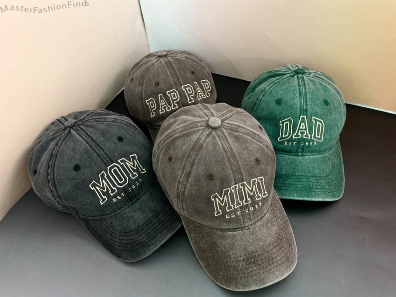 Personalized Dad Embroidered Hat | Custom Grandpa Hat with Est Year | Vintage Baseball Cap for New Dad | Father's Day Gift for Dad, Papa