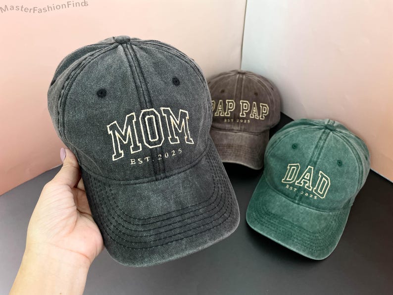 Personalized Dad Embroidered Hat | Custom Grandpa Hat with Est Year | Vintage Baseball Cap for New Dad | Father's Day Gift for Dad, Papa