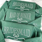 Custom Bride/Maid of Honor/Bridesmaid Embroidered Sweatshirt, Bridal Party Merch,Bridal Shower Favors, Bachelorette Party Gift, Wedding Gift