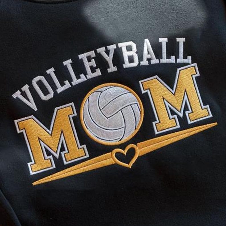 Personalized Volleyball Mom Embroidered Sweatshirt, Custom Volleyball Mom Sweater, Customized Volleyball Mom Hoodie, Volleyball Mom Sweatshirt