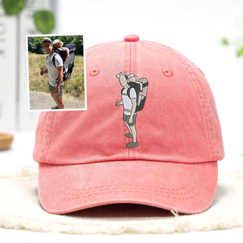 Personalized Dad Cap - Custom Portrait Embroidered Dad Hat Using Photo - Custom Dad Photo Hat - Custom Family Portrait - Father's Day Gift il_794xN.6747473515_7bat.jpg