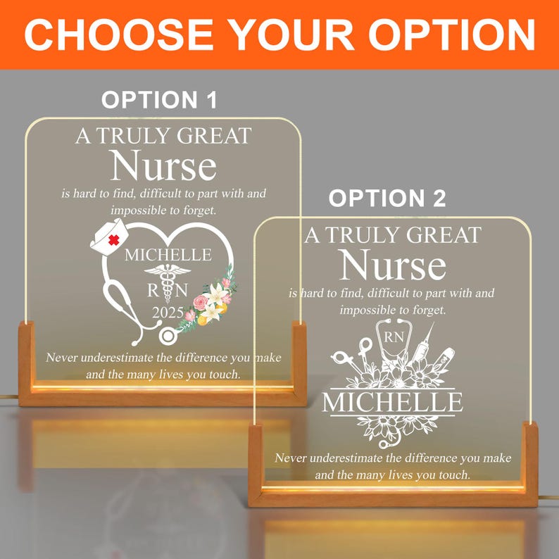 Registered Nurse Gift, Custom RN LED Night Light Plaque, Nurse Graduation Gifts, New RN Gifts, Caduceus Doctor Gift, Stethoscope Night Lamp il_794xN.6750371512_j771.jpg
