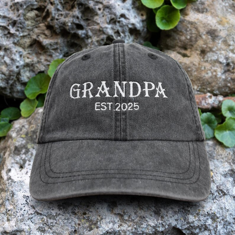 Personalized Granpa Hat, Custom Embroidered Established Grandpa Hat, Est Dad Baseball Hat, Unstructured Grandpa Hat, Father's Day Gift il_794xN.6751079482_fn3f.jpg