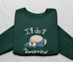 Snorlax Sleeping Sweatshirt Funny I ll Do It Tomorrow Crewneck, Cozy Pullover for Gamers and Anime Fans, Cute Sleepy Cartoon Sweater, Perfect Gift for Procrastinators