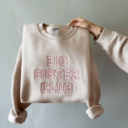 Big Sister Club Embroidery Sweatshirt , Sweatshirt for Sibling Announcement, New Baby Sibling Shirt for Big Sisters Mother's Day Gifts il_794xN.6754578951_43o2.jpg