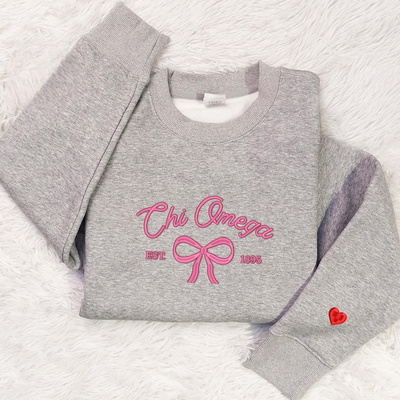 Embroidered Sorority Shirt, Custom Soroty Embroidered Sweatshirt, Retro Coquette Sorority Tee, Custom Sorority Gift, Girl Besties Shirt
