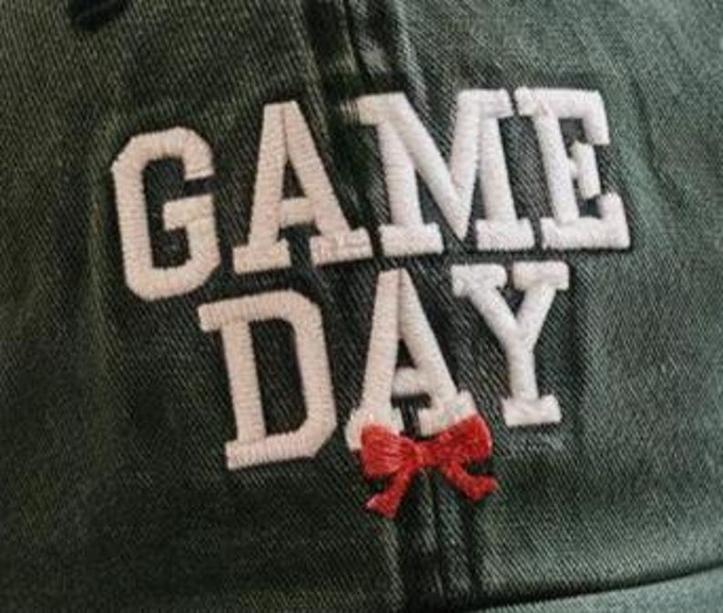 Custom Embroidered Game Day Washed Hat Cap - Team Spirit Baseball Cap, Game Day Gifts