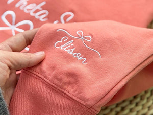 Custom Embroidered Girl's Trip 2025 Sweatshirt, Coquette Bow Shirt, Coquette Sorority Hoodie, Besties Gifts For Her, Gift For Girl