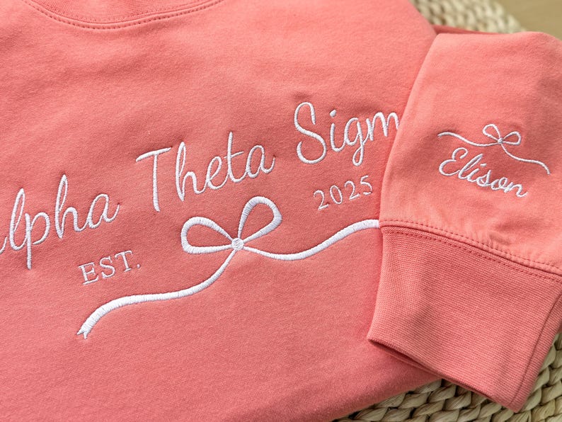 Custom Embroidered Girl's Trip 2025 Sweatshirt, Coquette Bow Shirt, Coquette Sorority Hoodie, Besties Gifts For Her, Gift For Girl