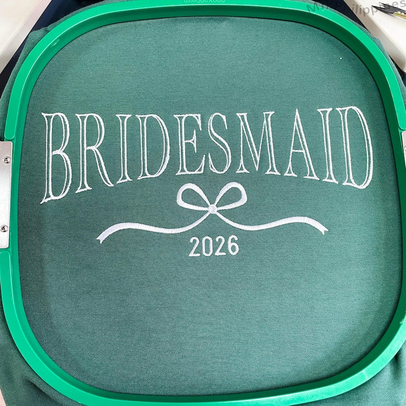 Custom Bride/Maid of Honor/Bridesmaid Embroidered Sweatshirt, Bridal Party Merch,Bridal Shower Favors, Bachelorette Party Gift, Wedding Gift