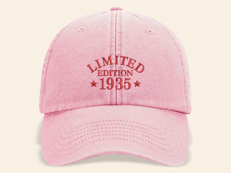 60th Birthday Vintage Embroidered Hats, Born in 1965 Cotton Baseball Cap, Personalised Birthday Gift for Him/Her, Classic Mom and Dad Hats