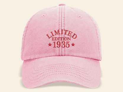 60th Birthday Vintage Embroidered Hats, Born in 1965 Cotton Baseball Cap, Personalised Birthday Gift for Him/Her, Classic Mom and Dad Hats
