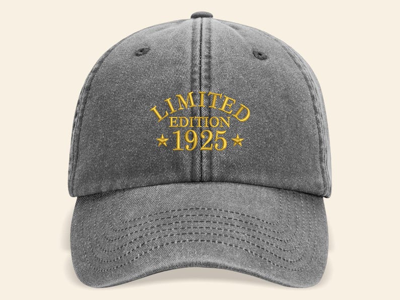 60th Birthday Vintage Embroidered Hats, Born in 1965 Cotton Baseball Cap, Personalised Birthday Gift for Him/Her, Classic Mom and Dad Hats