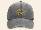 60th Birthday Vintage Embroidered Hats, Born in 1965 Cotton Baseball Cap, Personalised Birthday Gift for Him/Her, Classic Mom and Dad Hats