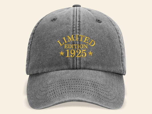60th Birthday Vintage Embroidered Hats, Born in 1965 Cotton Baseball Cap, Personalised Birthday Gift for Him/Her, Classic Mom and Dad Hats