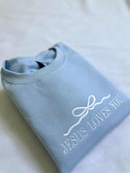 Jesus Loves You Embroidered Sweatshirt: Christian Apparel