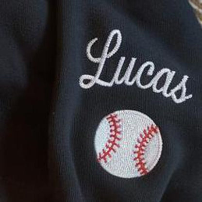 Personalized Baseball Mom Embroidered Sweatshirt, Baseball Name Hoodie, Baseball Mom Sweater, Gameday Cheer Mom Hoodie, Baseball Sweatshirt for Mom