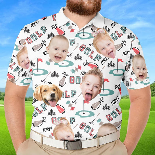 Best Dad By Par Shirt, Custom Faces Shirt for Golfer, Short Sleeve Golf Shirt Gift for Husband, Father, Personalized Shirt with Face for Men il_794xN.6798169648_godn.jpg
