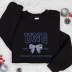 Custom College Embroidered, College Hoodie with Bow, Personalized School Colors Sweatshirt, Sorority Custom Sweaters, Back to College Gift