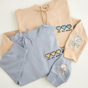 Embroidered Pixel Heart Matching Hoodies, His and Hers Gamer Sweatshirt, Custom Date Hoodie, Valentine s Gift for Boyfriend or Girlfriend il_794xN.6800985803_j60x.jpg