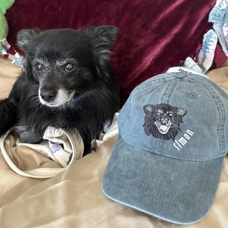 Custom Embroidered Pet Hat, Personalized Dog Portrait Hat, Dog Face, Cat Face, Custom Dog Hat, Custom Cat Hat, Matching Couple Hat il_794xN.6809953597_jcpt.jpg
