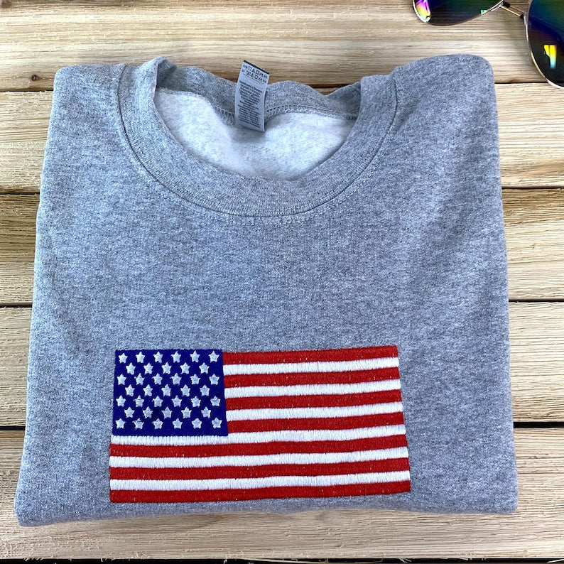 American Flag Embroidered Sweatshirt - USA Patriotic Crewneck - USA Shirt - America Sweatshirt - 4th of July Gift For Men and Women il_794xN.6811330828_lguf.jpg