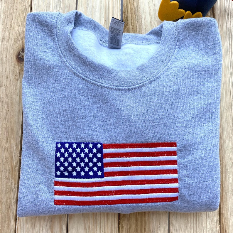 American Flag Embroidered Sweatshirt - USA Patriotic Crewneck - USA Shirt - America Sweatshirt - 4th of July Gift For Men and Women il_794xN.6811331604_qtrs.jpg