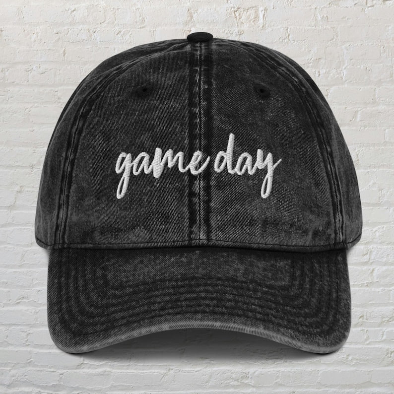Game Day Hat, Embroidered Vintage Cap, Sports Lover Hat, Sports Mom, Tailgate Hat, Football Season Hat, Baseball Season, Baseball Mom Hat