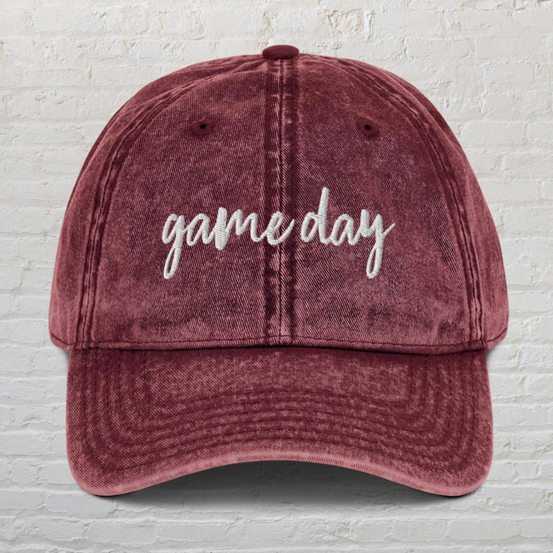 Game Day Hat, Embroidered Vintage Cap, Sports Lover Hat, Sports Mom, Tailgate Hat, Football Season Hat, Baseball Season, Baseball Mom Hat