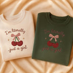 I'm Literally Just A Girl Embroidered Sweatshirt, Funny Gifts, Girly Sweater, Girly Gifts Pink, Funny y2k meme Sweatshirt Hoodie, Gift Ideas for Her