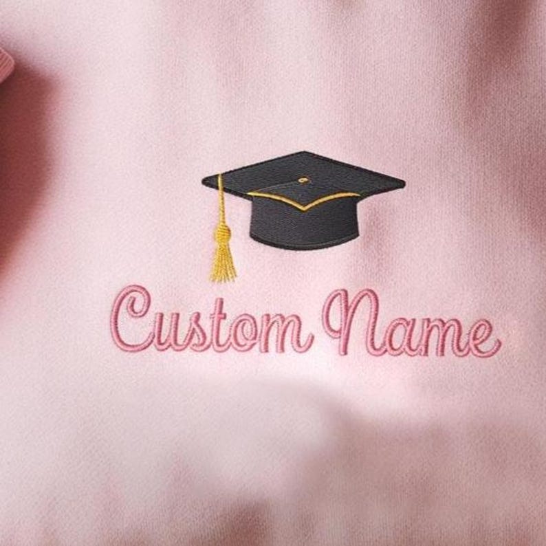 Custom Name Graduation Cap Embroidered Sweatshirt, Proud Of 2025 Graduation Hoodie, Custom Graduation Sweatshirt, Graduation Family Matching