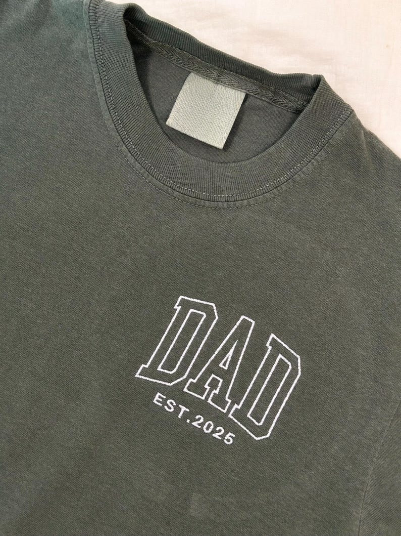 Custom Embroidered Father's Day T-shirt, Name On Sleeve With Icon, Daddy Est Year Shirt, Gift For New Dad, Father's Day Gift il_794xN.6817637898_inoi_1.jpg