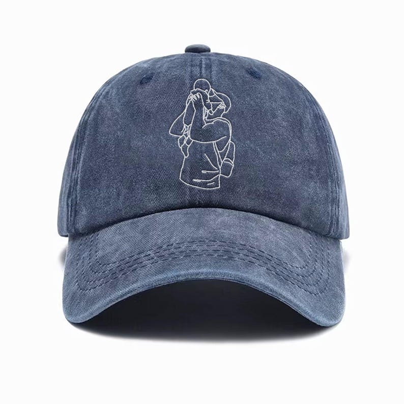 Custom Embroidered Portrait Dad Hat - Personalized Cotton Gift for Father s Day Birthday Christmas Men Women Handmade Unique Photo