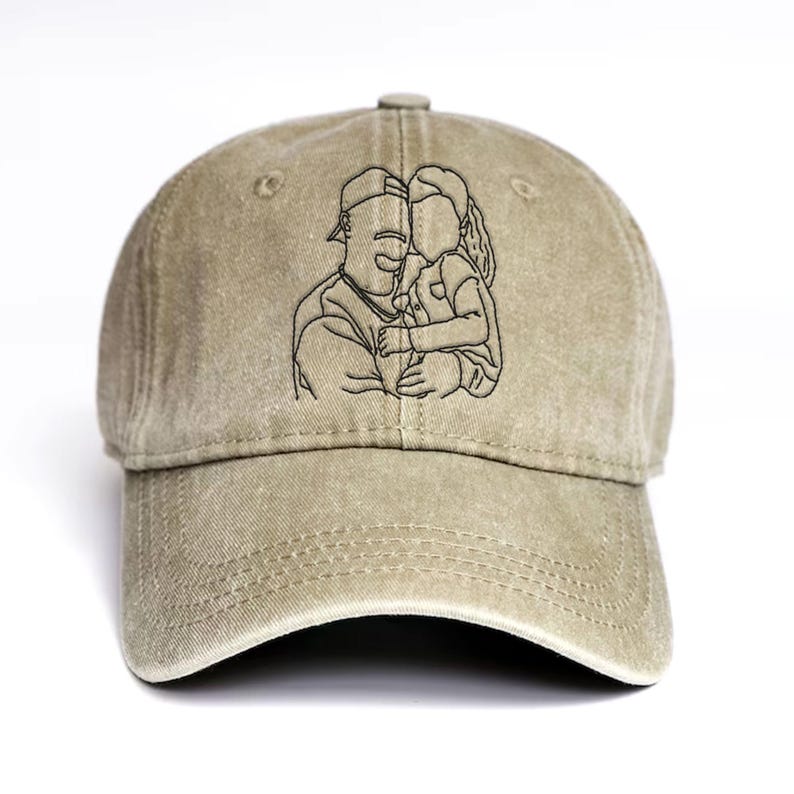 Custom Embroidered Portrait Dad Hat - Personalized Cotton Gift for Father s Day Birthday Christmas Men Women Handmade Unique Photo