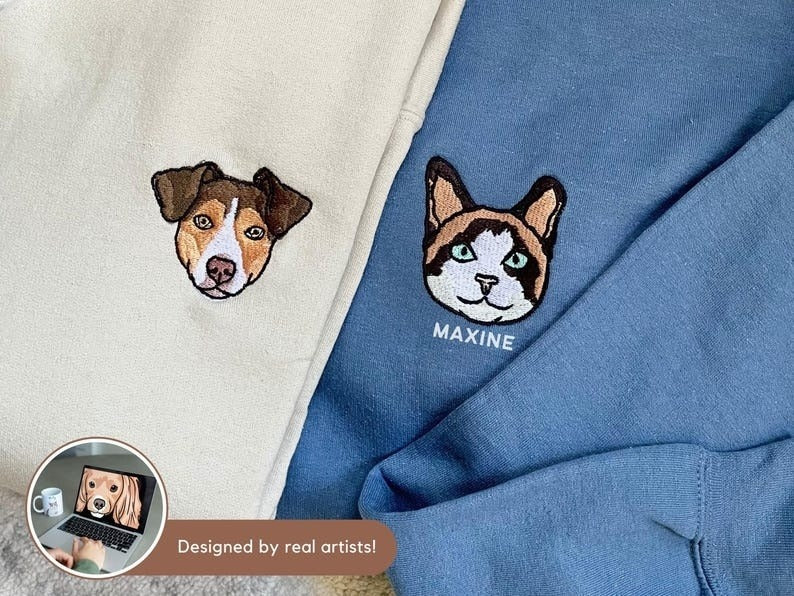 Custom EMBROIDERED Pet Hoodie Using Pet Photo + Name Custom Dog Hoodie Personalized Dog Hoody Custom Dog Custom Pet Hooded Sweatshirt il_794xN.6825603681_6bm4_1.jpg