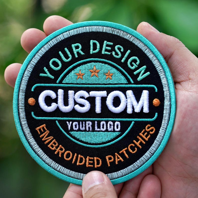 Custom Embroidered Logo Patch, Personalized Logo Patches, Sew On/Iron On Patch Applique for Clothes Backpacks, Custom Iron on Logo Patch