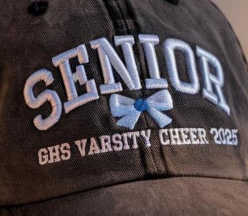 Embroidered Custom Senior Graduation Gift for Her Senior 2025 Grad Gift Washed Hat Personalized Cap Gift for Graduate Class of 2025 Cap Hat