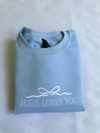 Jesus Loves You Embroidered Sweatshirt: Christian Apparel
