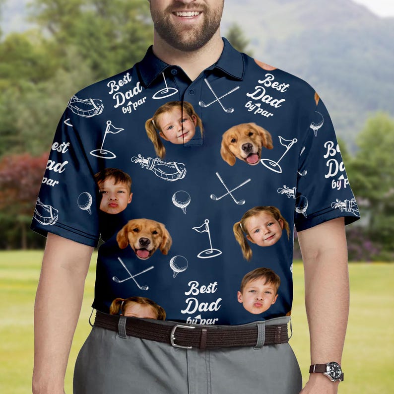 Best Dad By Par Shirt, Custom Face for Golfer, Short Sleeve Golf Shirt Gift for Husband, Father, Personalized Shirt with Face for Men il_794xN.6843372383_5myi.jpg