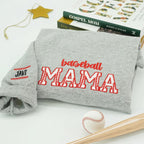 Custom Embroidered Baseball Mama Hoodie | Custom Embroidered Baseball Mama Sweatshirt | Sports Mom Hoodie with Kids Names | Trendy Mother Day Gift